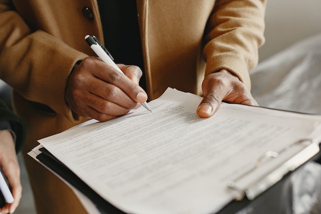 writing signature document