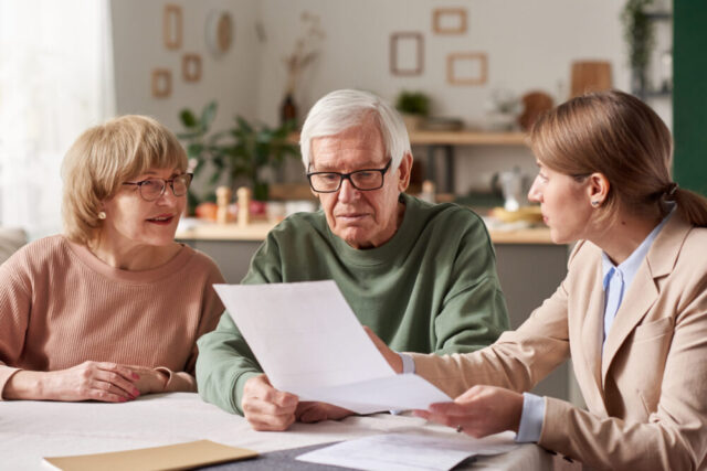 couple reviewing documents