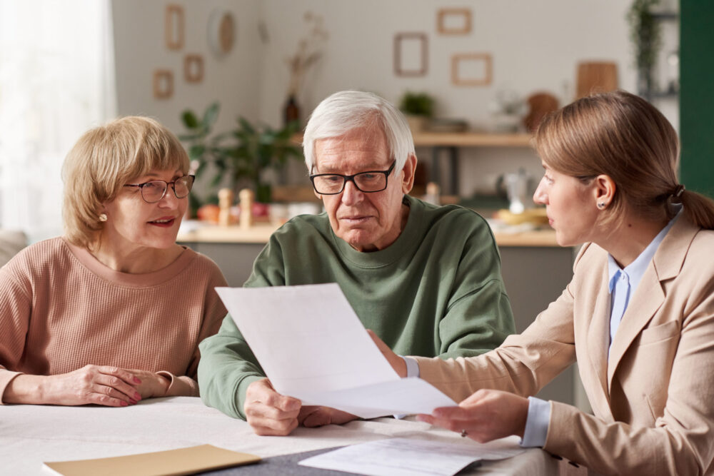 couple reviewing documents
